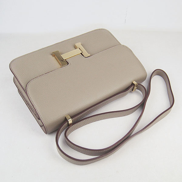 7A Hermes Constance Togo Leather Single Bag Grey Gold Hardware H020